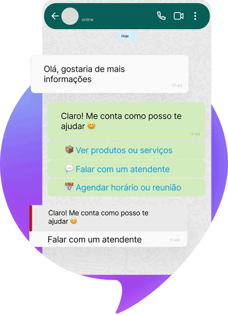 CRM integrado ao WhatsApp B2bot Atendimento 1