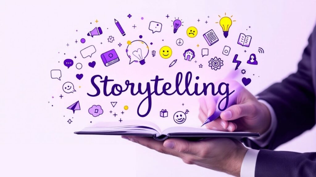 Pessoa escrevendo sobre storytelling